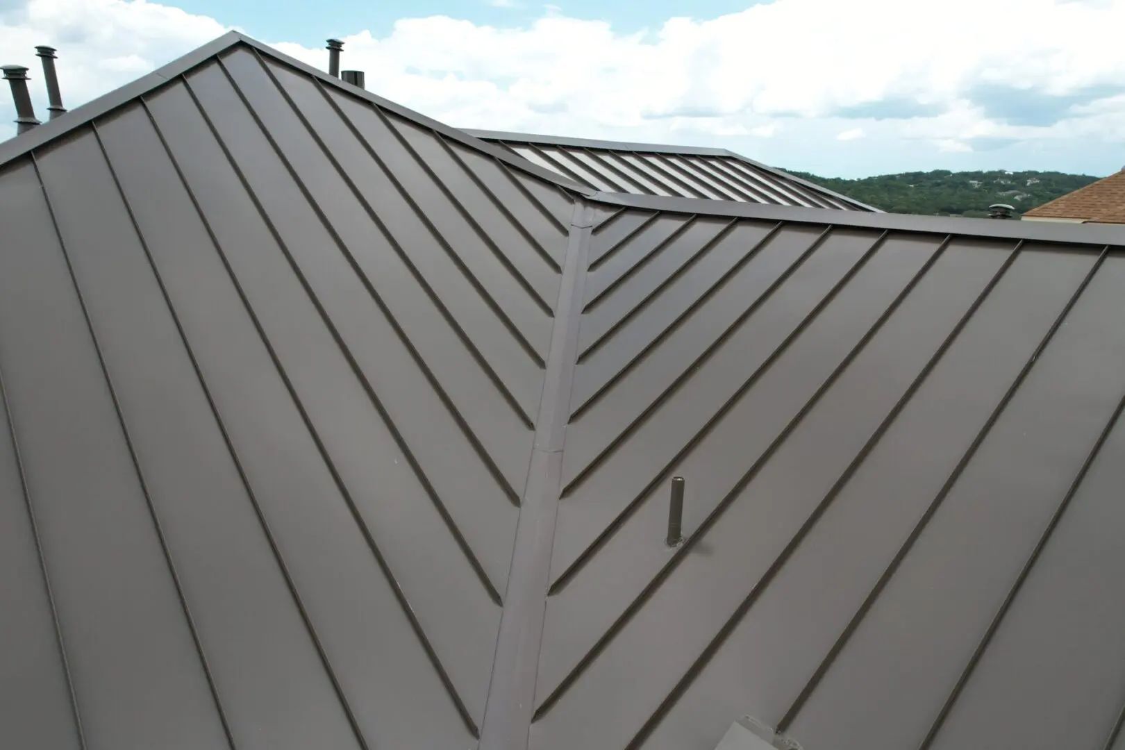 A close up of the roof of a building