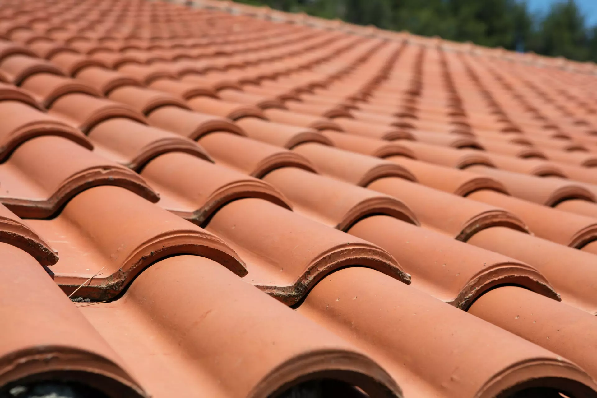 A close up of the roof of a house